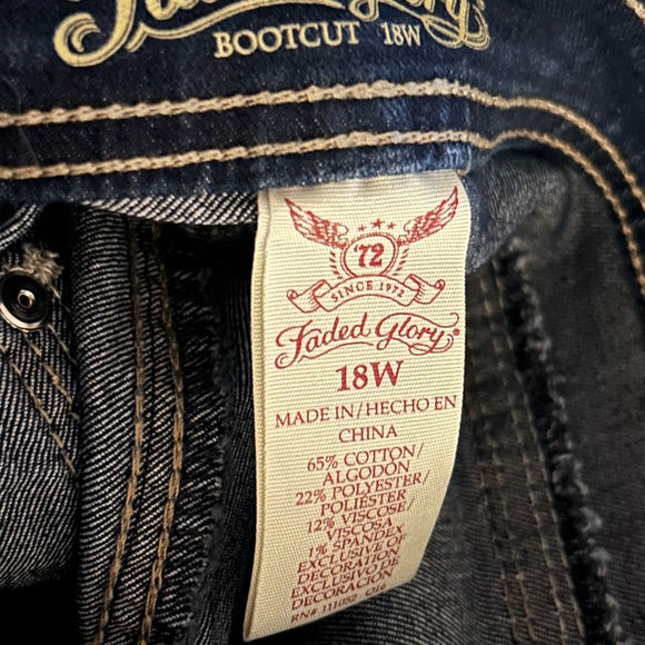 Women’s Faded Glory Plus size 18W Boot Cut Jean - Picture 6 of 11